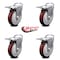 Service Caster 5 Inch Maroon Polyurethane Swivel Bolt Hole Caster Set with Total Lock Brake SCC SCC-BHTTL20S514-PPUB-MRN-4 - alternate 5